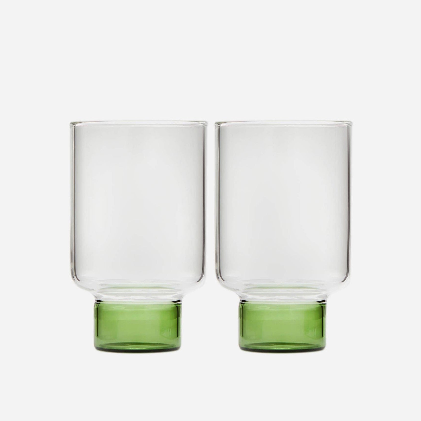 Handblown Drink Glasses - Green Base